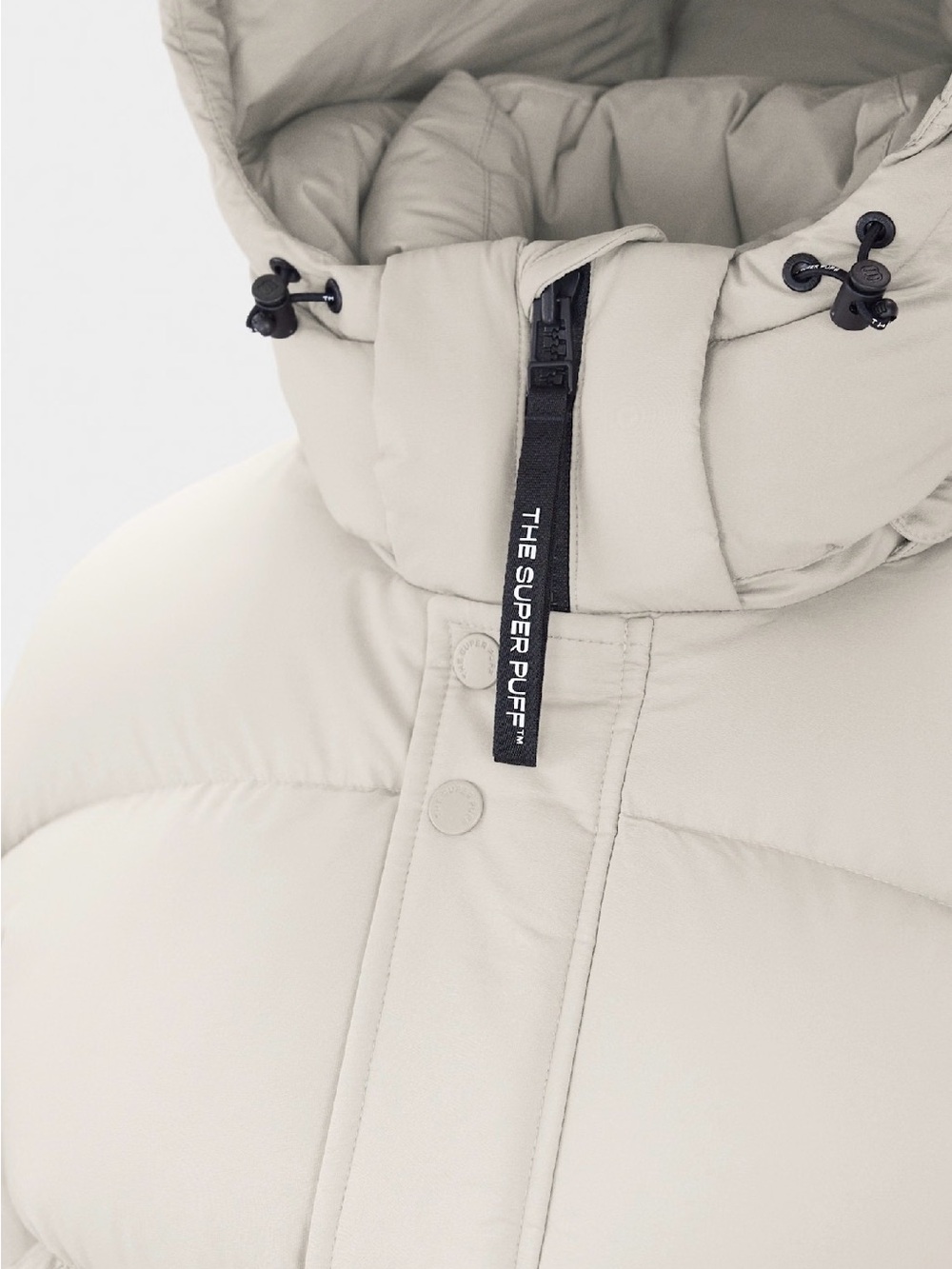 Aritzia Off-White Hooded Down Puffer Jacket